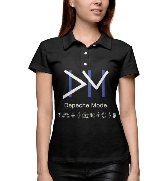 Женское поло с изображением Depeche Mode цвета Белый