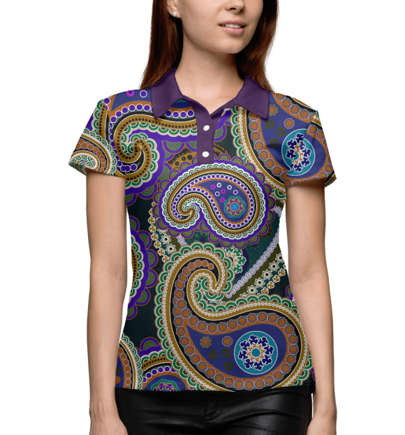 Женское поло с изображением Турецкие огурцы цвета Белый