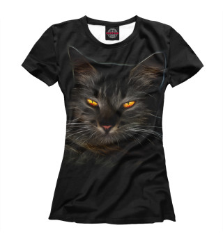 Женская футболка таинственный кот