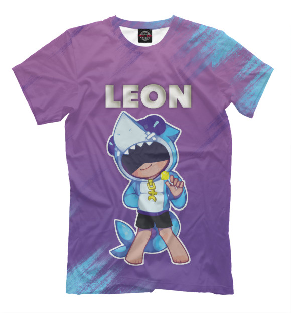 Мужская футболка с изображением Brawl Stars Leon цвета Белый