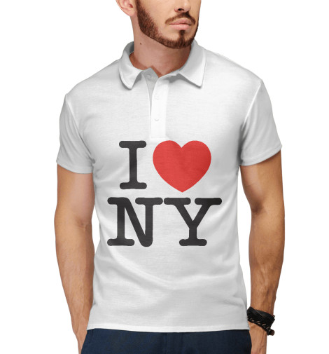 

Поло Print Bar, Белый, I Love New York