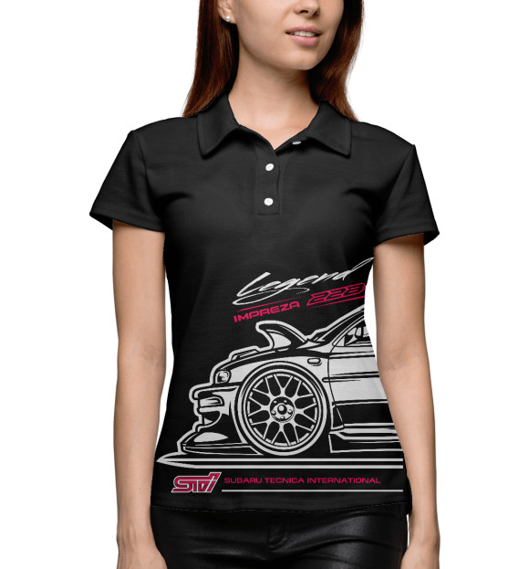 Женское поло с изображением Subaru 22b цвета Белый