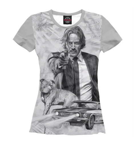 

Футболки Print Bar, Белый, Джон Уик
