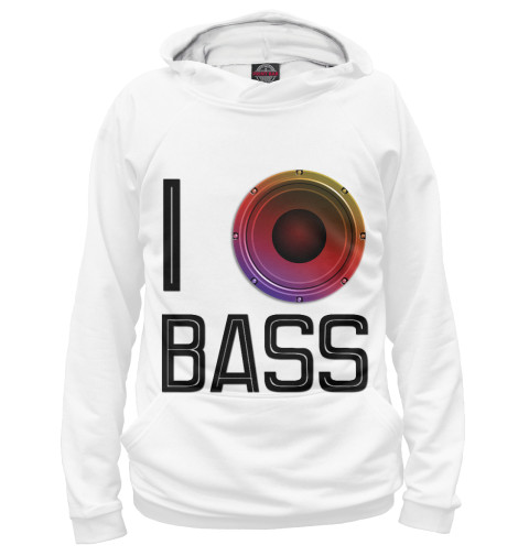 

Худи Print Bar, Белый, I love Bass