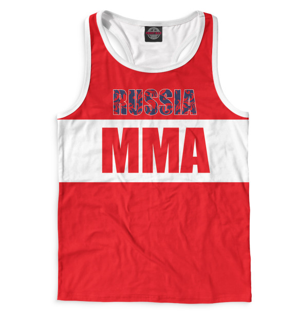 Мужская майка-борцовка с изображением MMA Russia цвета Белый