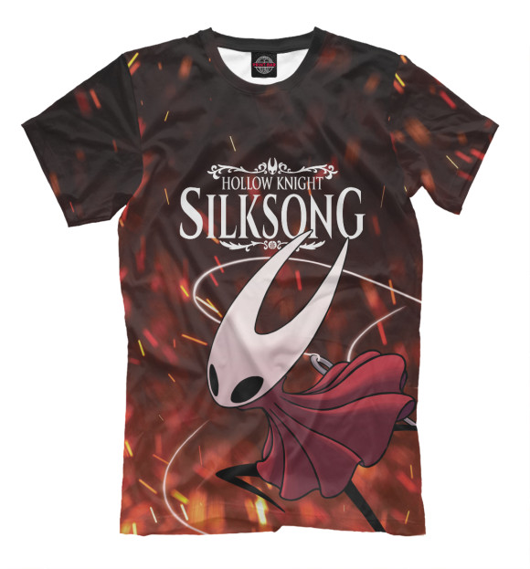 Мужская футболка с изображением Hollow Knight: SILKSONG цвета Белый