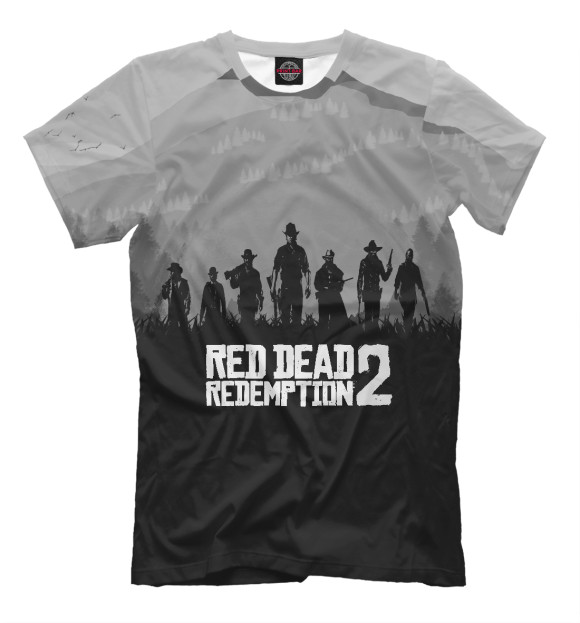 Мужская футболка с изображением RED DEAD REDEMPTION 2 цвета Черный