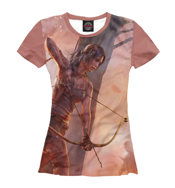 Женская футболка с изображением Tomb Raider цвета Белый