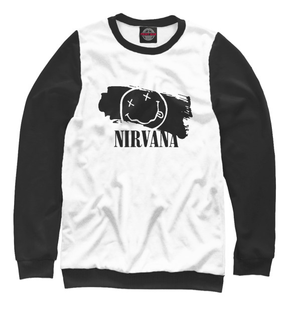Женский свитшот с изображением Nirvana цвета Белый