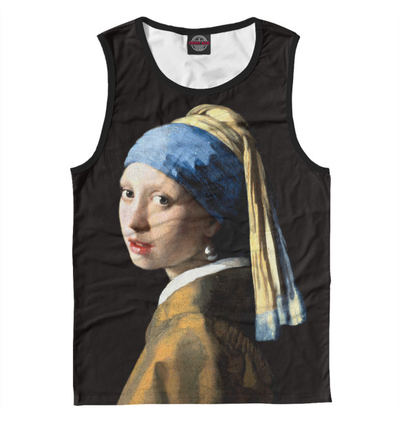 Майка для мальчика с изображением Девушка с жемчужной серёжкой цвета Белый