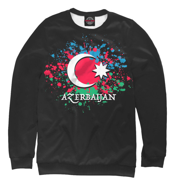 Свитшот для девочек с изображением Azerbaijan цвета Белый