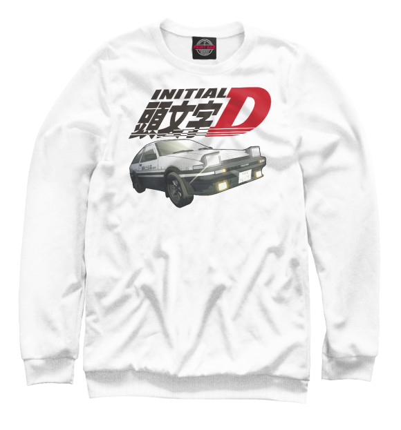 Мужской свитшот с изображением InitialD цвета Белый