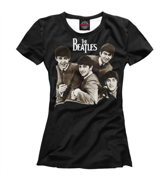 Женская футболка с изображением The Beatles цвета Белый