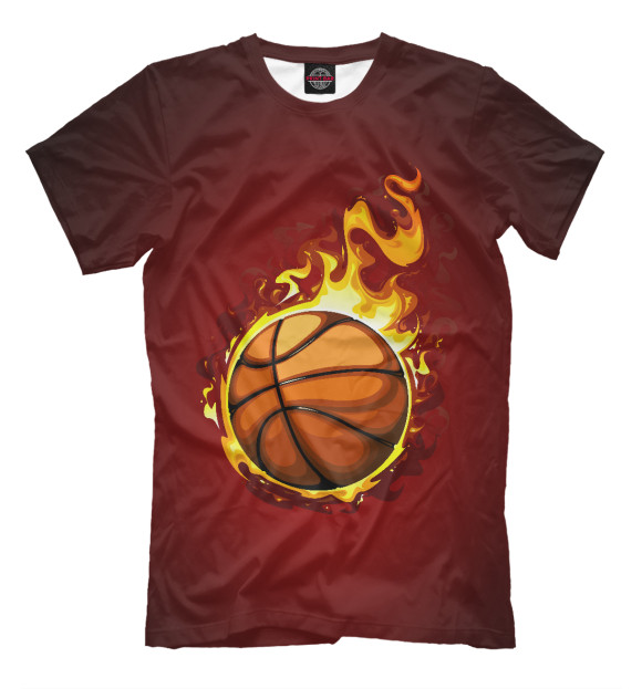 Мужская футболка с изображением Баскетбол цвета Темно-бордовый