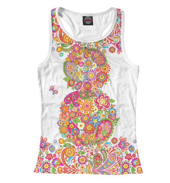 Женская майка-борцовка с изображением 8 марта цвета Белый