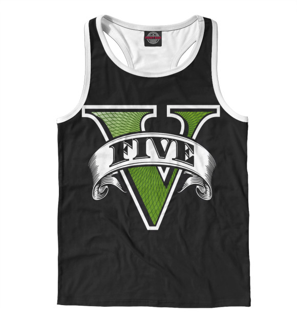 Мужская майка-борцовка с изображением Ганстер цвета Белый