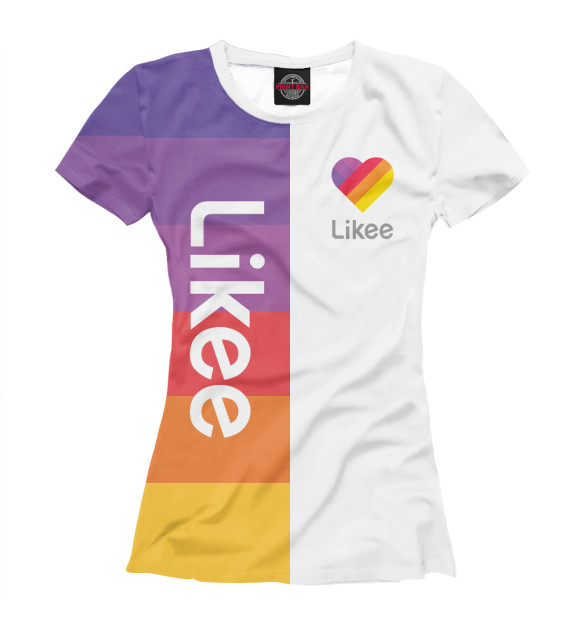 Футболка для девочек с изображением Likee цвета Белый