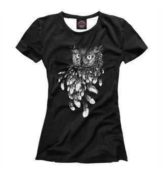 Женская футболка Сова и перья