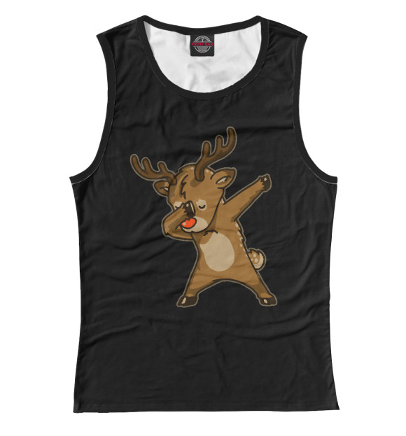 Майка для девочки с изображением Deer Dab цвета Белый