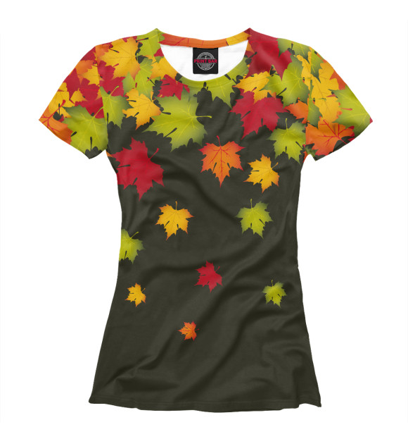 Женская футболка с изображением Осень цвета Белый