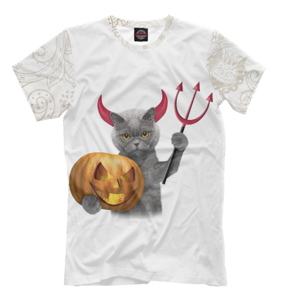 Мужская футболка с изображением КОТЭ цвета Молочно-белый