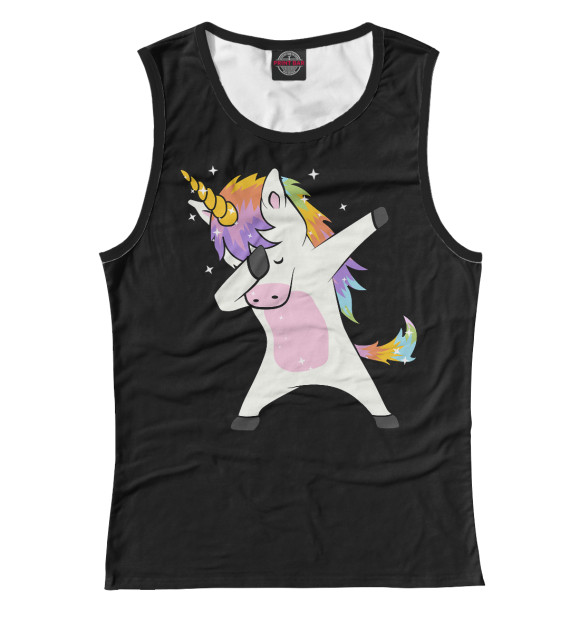 Майка для девочки с изображением Dabbing Unicorn цвета Белый