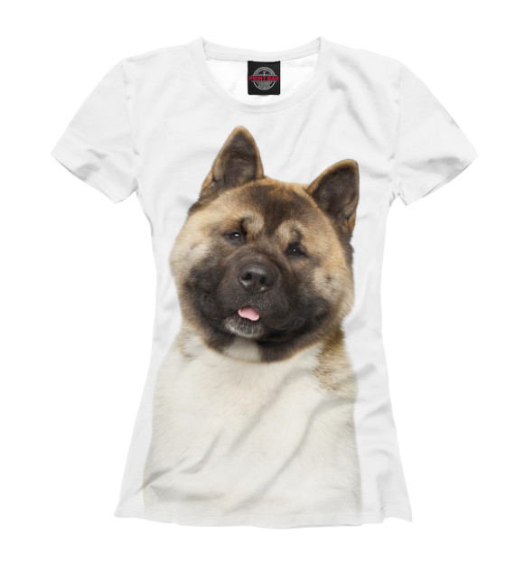 Футболка для девочек с изображением Акита ину цвета Белый