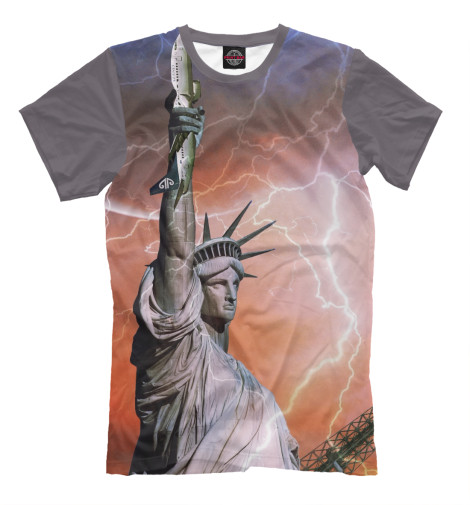 

Футболки Print Bar, Серый, Статуя Свободы