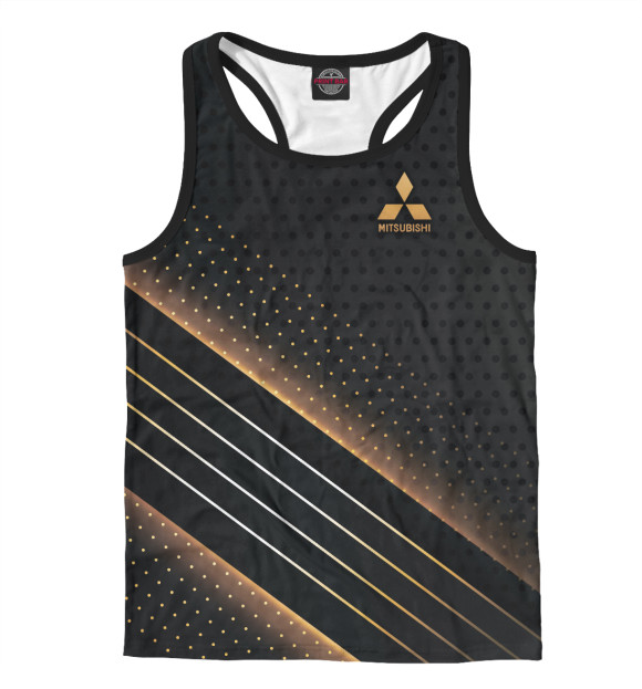 Мужская майка-борцовка с изображением Mitsubishi цвета Белый