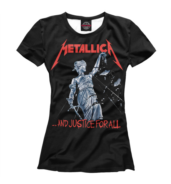 Футболка для девочек с изображением Metallica цвета Белый