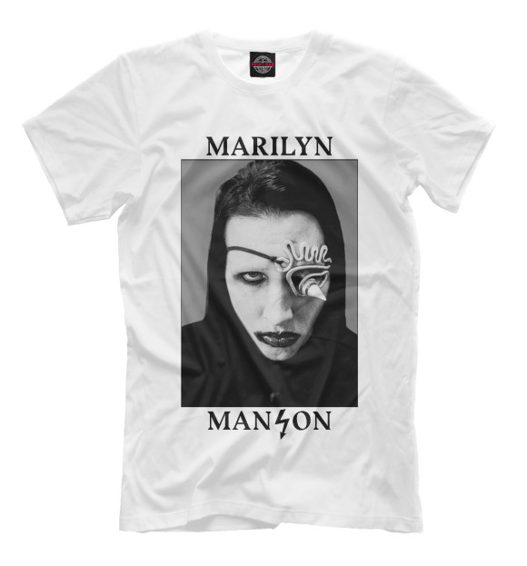 Мужская футболка с изображением Marilyn Manson Antichrist цвета Белый