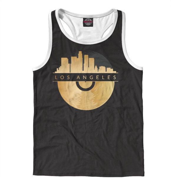 Мужская майка-борцовка с изображением Виниловый Лос Анджелес цвета Белый