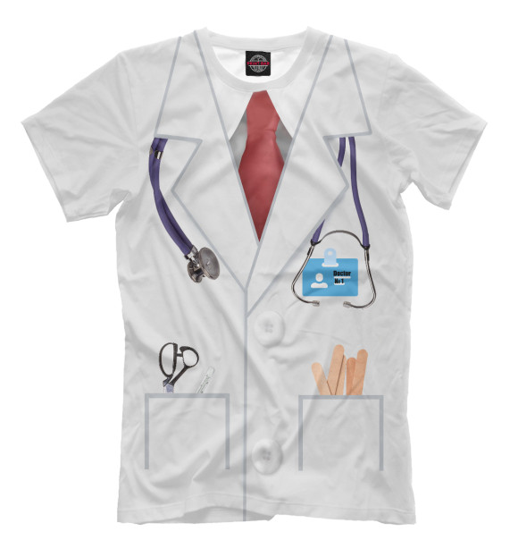Мужская футболка с изображением Доктор № 1 цвета Бежевый