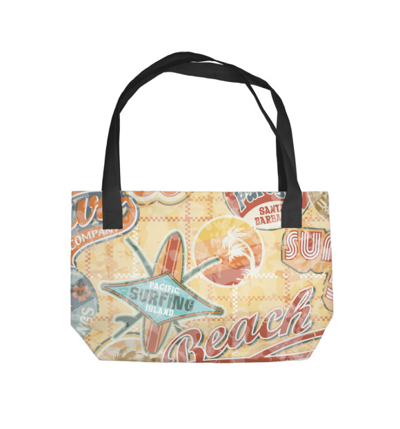 Пляжная сумка с изображением Surf Stickers цвета 