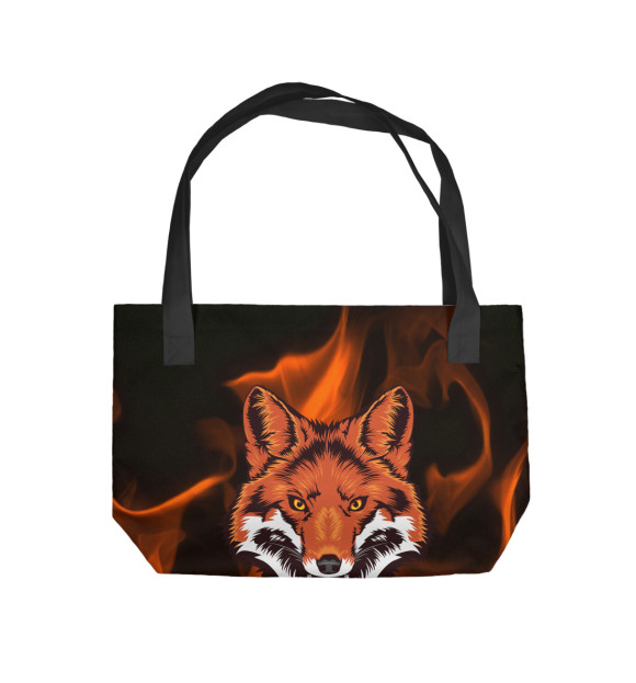 Пляжная сумка с изображением Angry fox цвета 