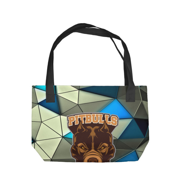 Пляжная сумка с изображением Pitbulls цвета 
