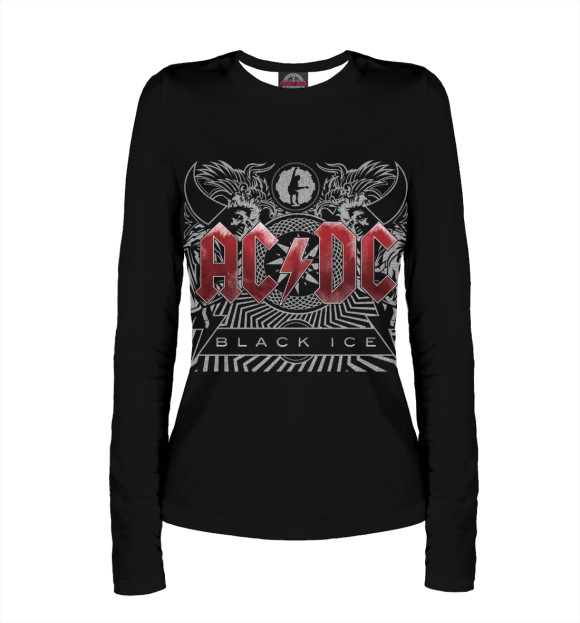 Женский лонгслив с изображением AC/DC цвета Белый