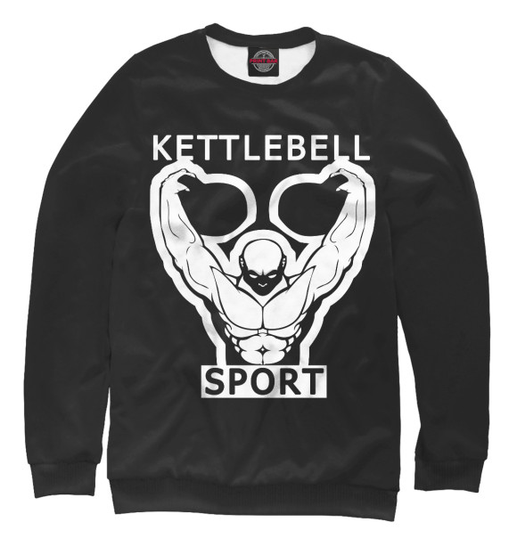 Женский свитшот с изображением Гиревой спорт/Kettlebell sport цвета Белый