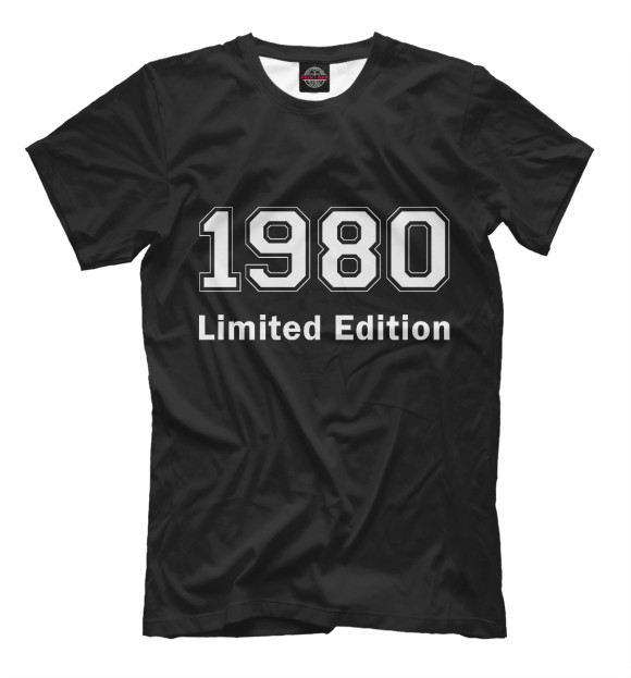 Мужская футболка с изображением 1980 Limited Edition цвета Черный