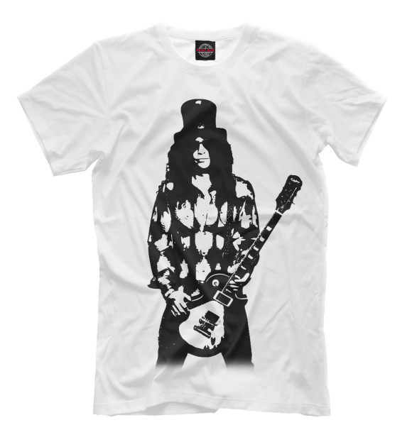 Мужская футболка с изображением Slash цвета Молочно-белый