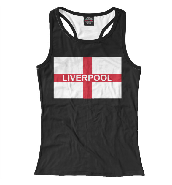Женская майка-борцовка с изображением Ливерпуль цвета Белый
