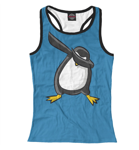 Женская майка-борцовка с изображением DAB Пингвин цвета Белый