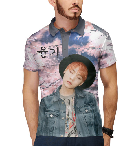 

Поло Print Bar, Белый, BTS Suga