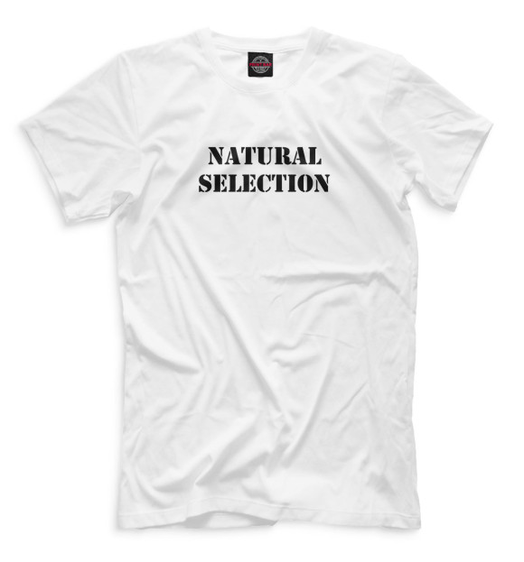 Мужская футболка с изображением Natural Selection White цвета Белый