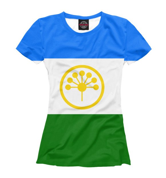 Женская футболка с изображением Башкортостан цвета Белый