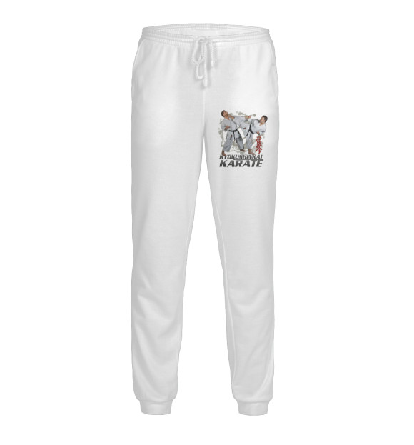 Мужские спортивные штаны с изображением Карате цвета Белый