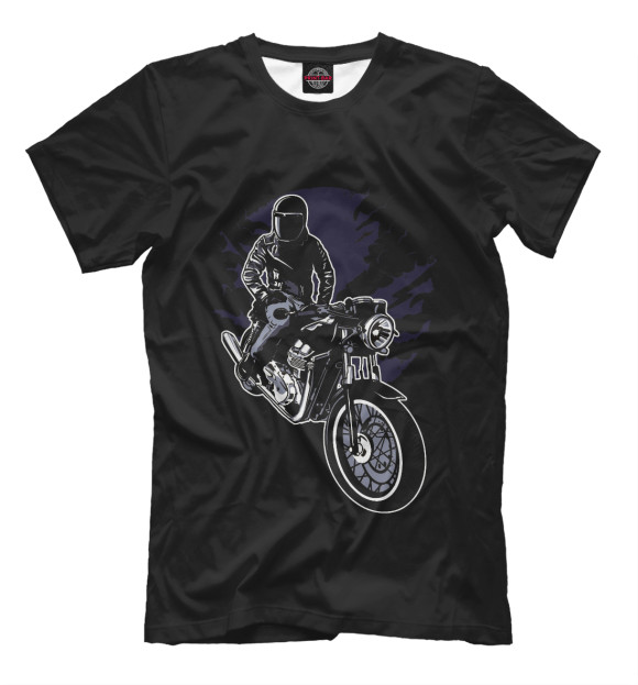 Мужская футболка с изображением Ночной гонщик цвета Черный