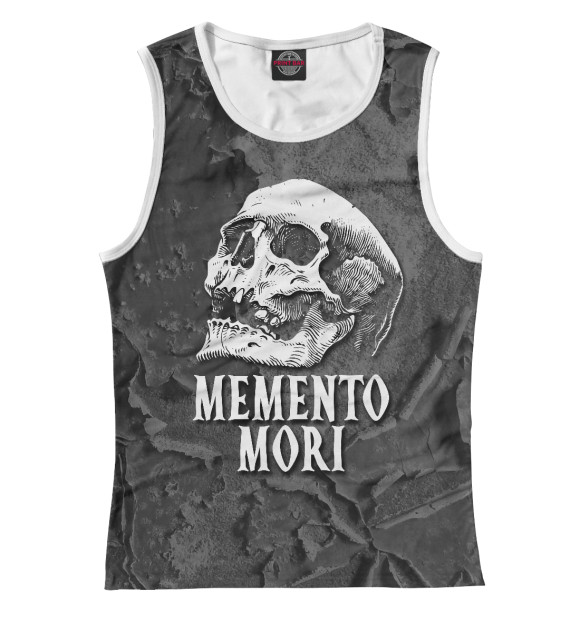 Женская майка с изображением Memento mori цвета Белый