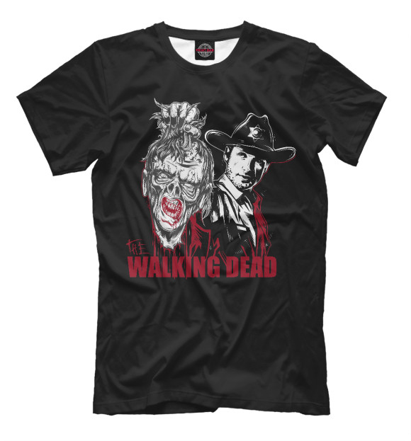 Мужская футболка с изображением The Walking Dead - Rick Grimes цвета Черный