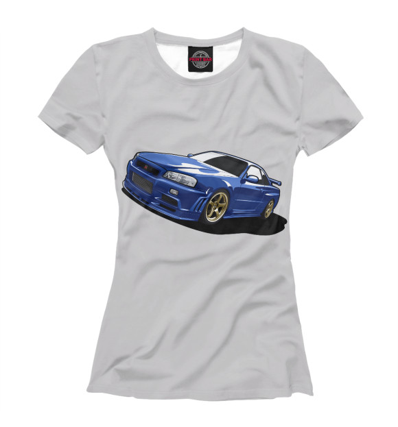 Женская футболка с изображением Nissan Skyline цвета Белый